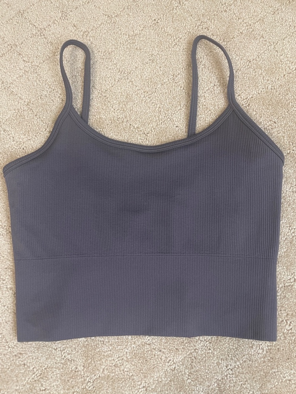 Athleta Aurora Ribbed Spaghetti Strap Crop Top - purple